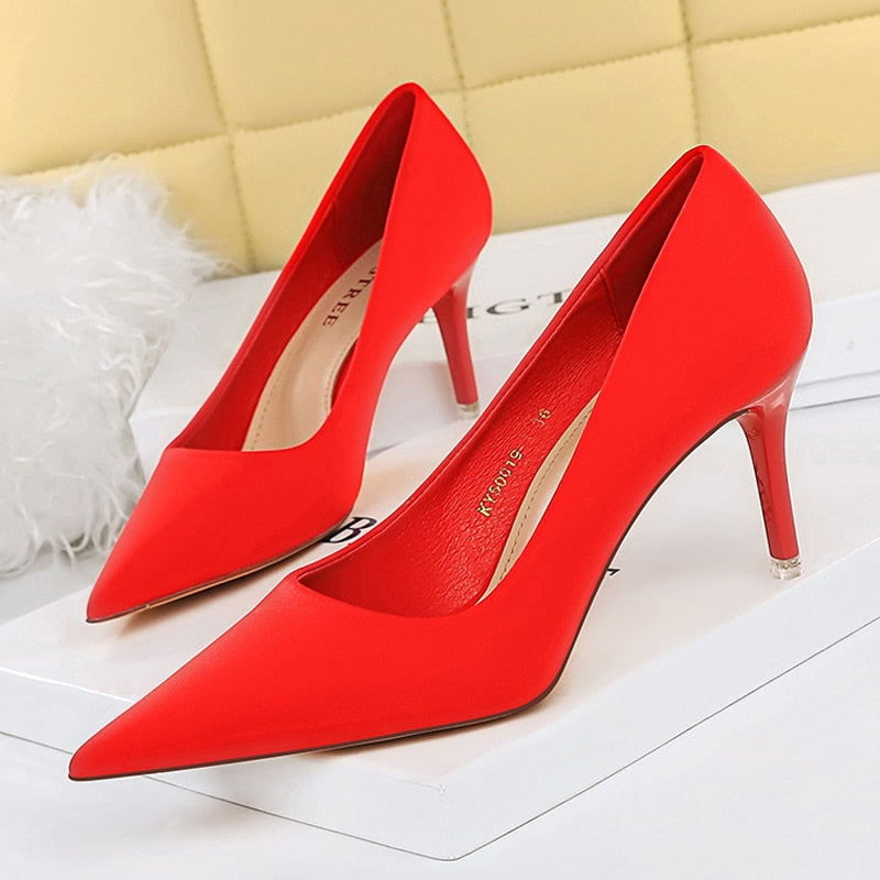 Sianks - Satin Pointed Toe Pumps